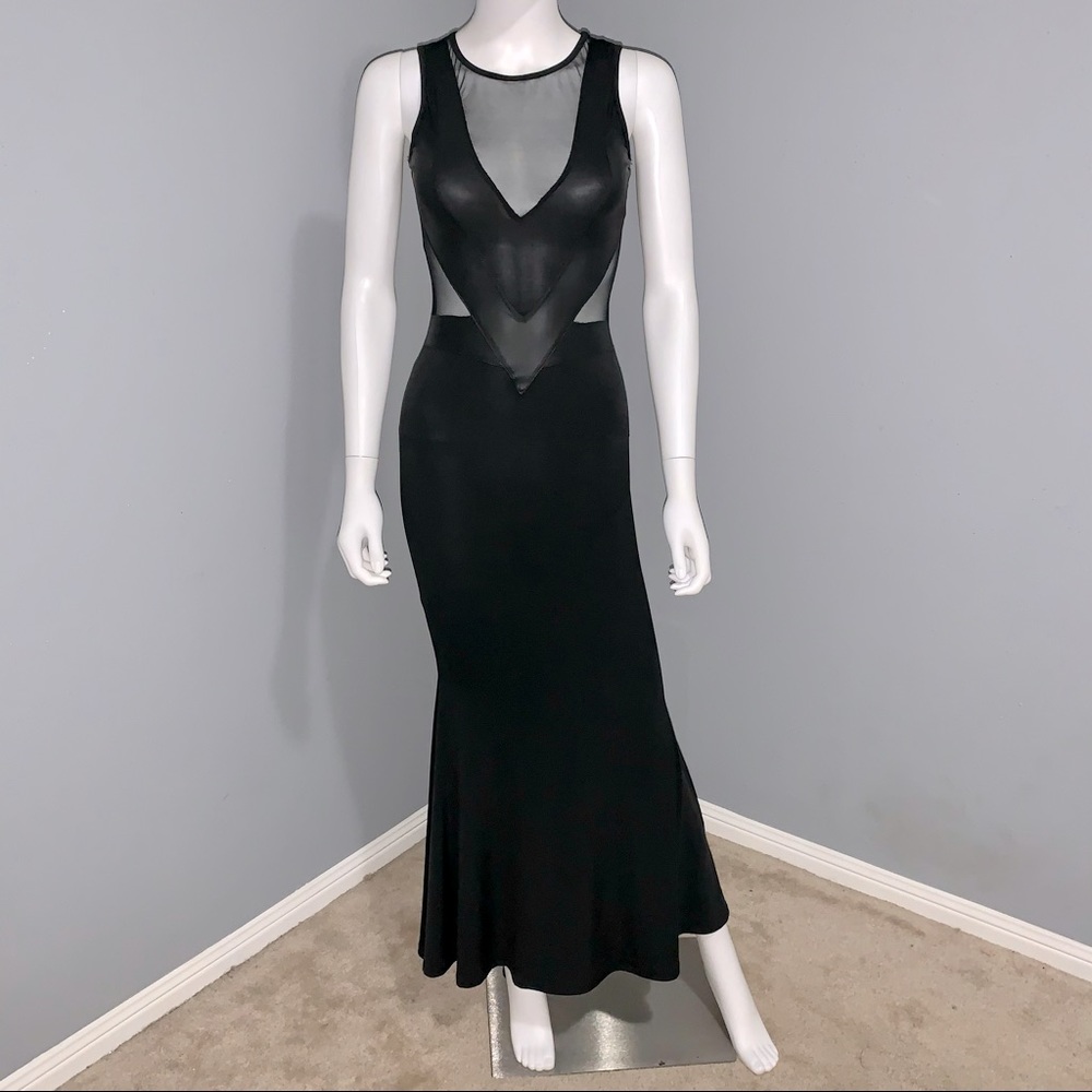 Easel stretch mesh bodycon maxi dress